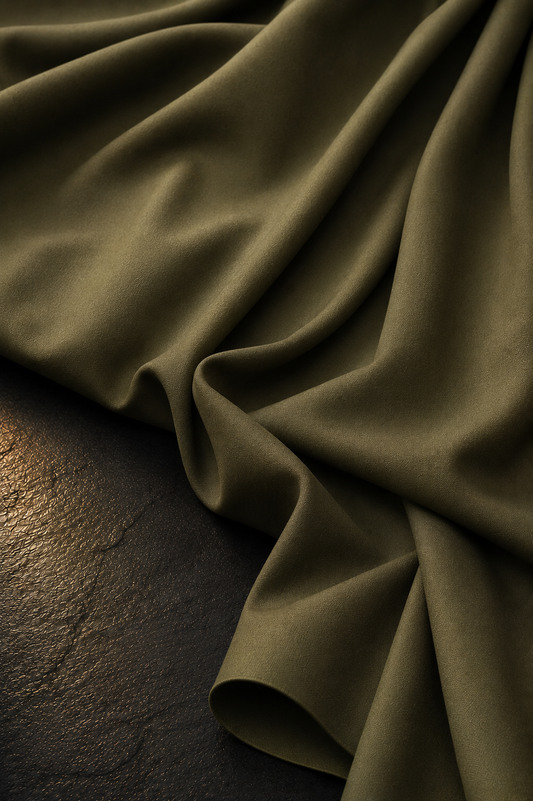 Pure Boski Olive Green – UnstitchedBoski Fabric by TAQWAA