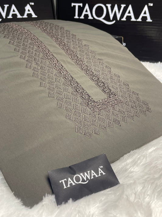 Men Afghan 2 Embroidered – Wash & Wear Boski – Unstitched Fabric – Grey