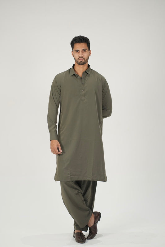 Boski Stiched Shalwar Kameez Grey