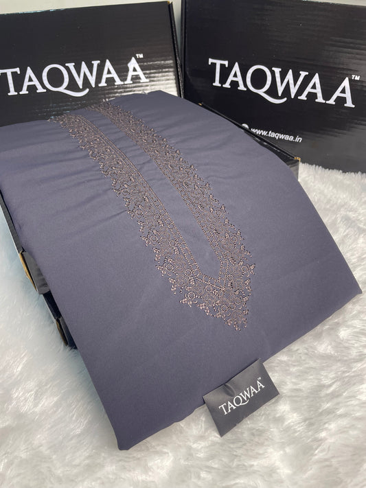 Men Safa Embroidered – Wash & Wear Boski – Unstitched Fabric – Purple Grey