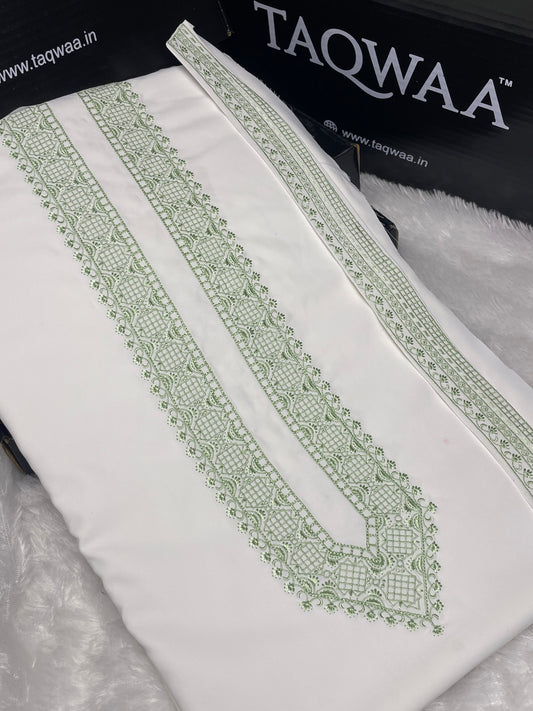 Men Azizi Embroidered – Wash & Wear Boski – Unstitched Fabric – White