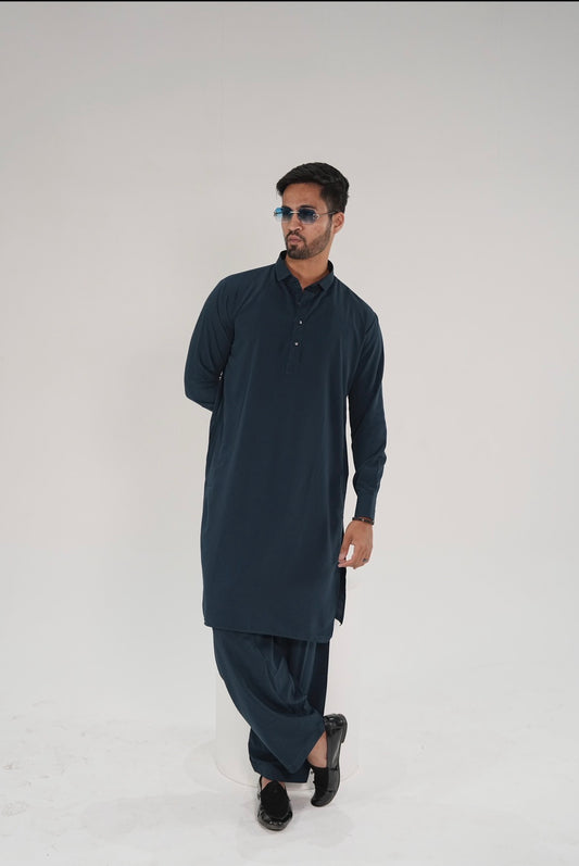 Boski Stiched Shalwar Kameez Royal Blue
