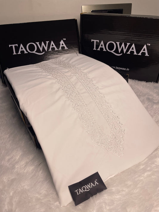 Men Safa Embroidered – Wash & Wear Boski – Unstitched Fabric – White