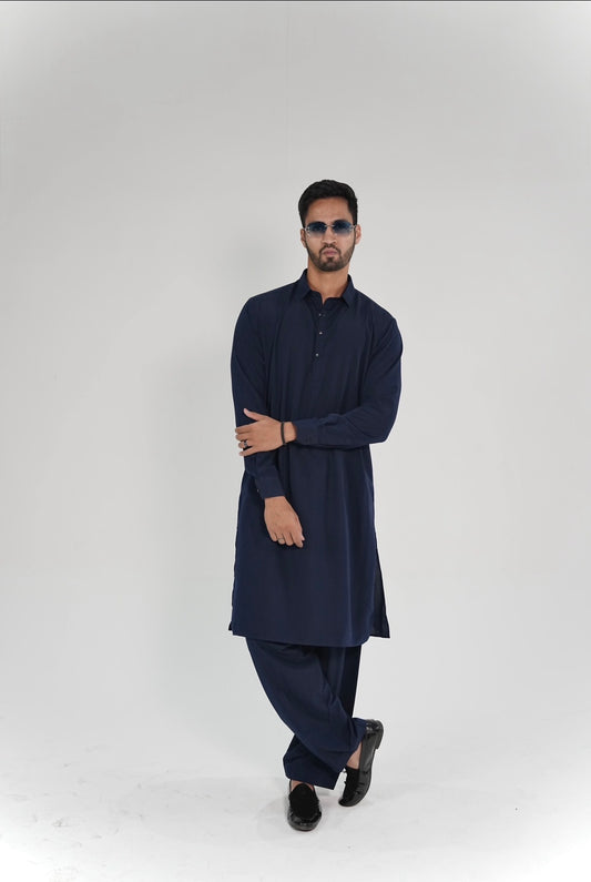 Boski Stiched Shalwar Kameez Dark Blue