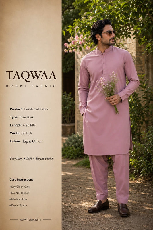 Pure Boski Light Onion – Unstitched Boski Fabric by TAQWAA