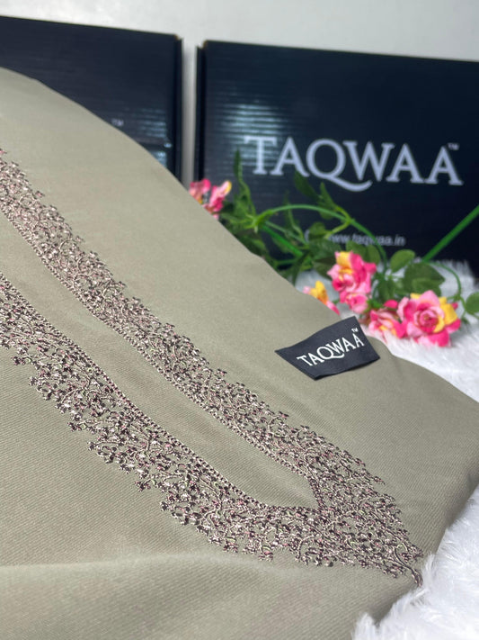 Men Ghazi Embroidered – Wash & Wear Boski – Unstitched Fabric – Charcoal Grey