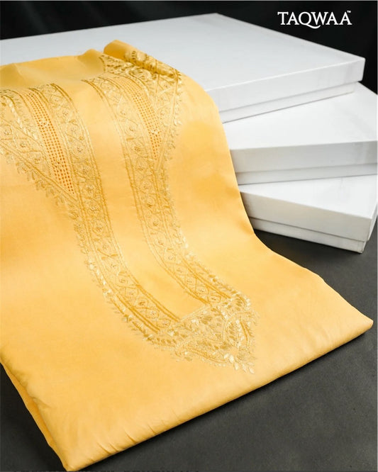 TAQWAAA – Luxe Chest Embroidered Egyptian Cotton (Unstitched)