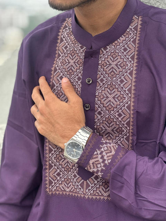 TAQWAA – Afghani Elegance Purple (Unstitched)