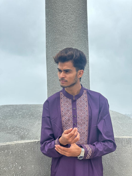 TAQWAA – Afghani Elegance Purple (Unstitched)