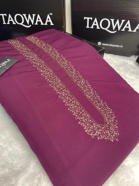 Men Ghazi Embroidered – Wash & Wear Boski – Unstitched Fabric – Wine