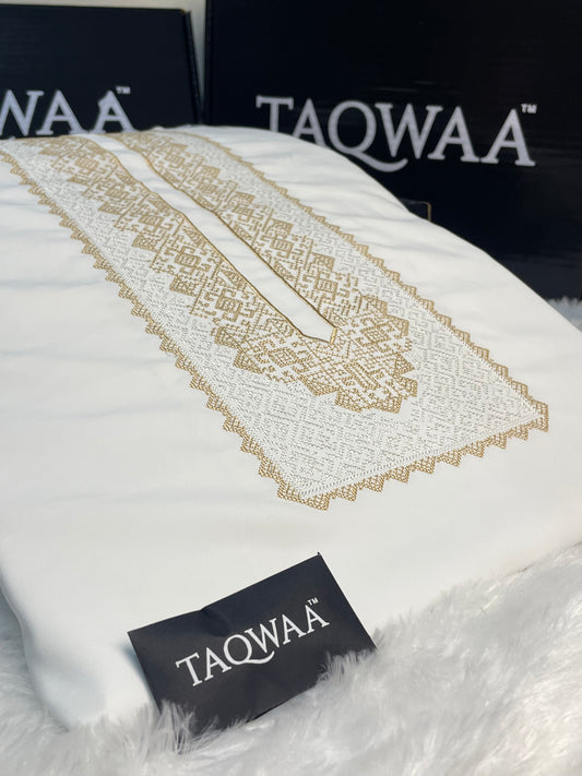 Men Afghan Embroidered – Wash & Wear Boski – Unstitched Fabric – White