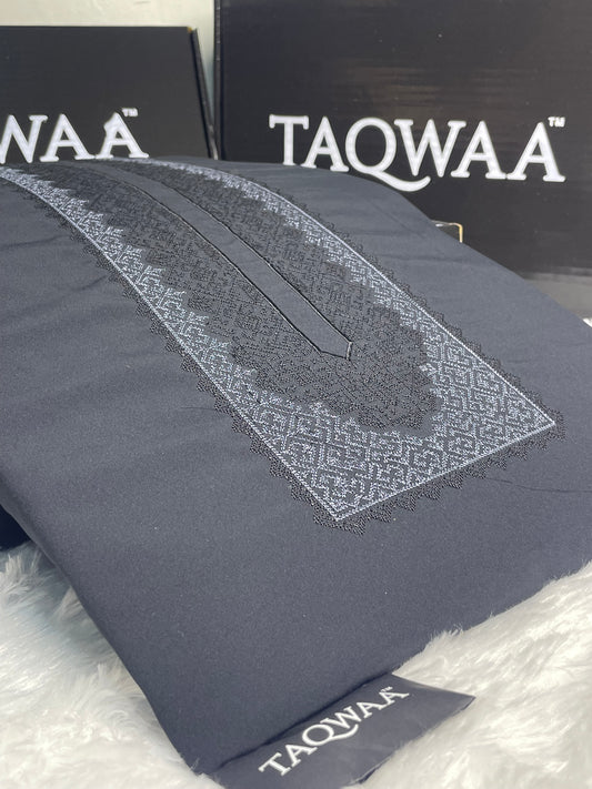 Men Afghan Embroidered – Wash & Wear Boski – Unstitched Fabric – Black