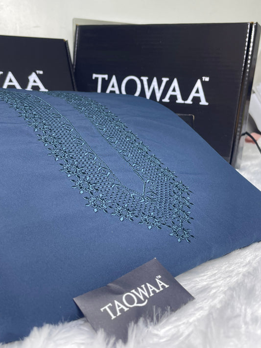 Men Nafees Embroidered – Wash & Wear Boski – Unstitched Fabric – Royal Blue