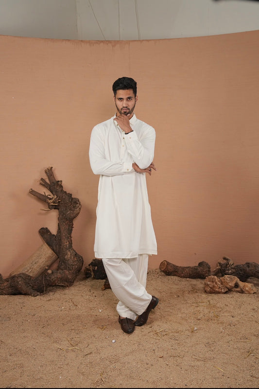 Boski Stiched Shalwar Kameez Cream