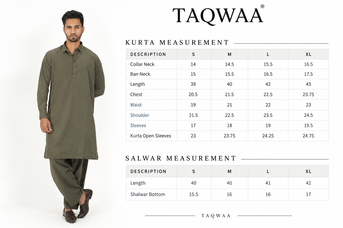 Product size chart