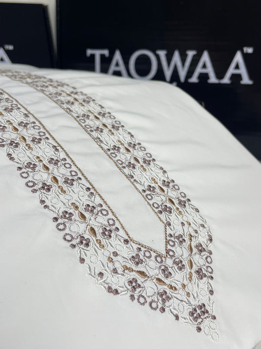 Men Fakhr Embroidered – Wash & Wear Boski – Unstitched Fabric – White