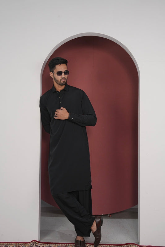 Boski Stiched Shalwar Kameez Black