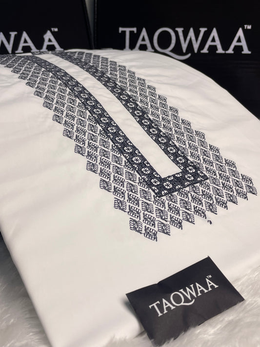 Men Afghan 2 Embroidered – Wash & Wear Boski – Unstitched Fabric – White