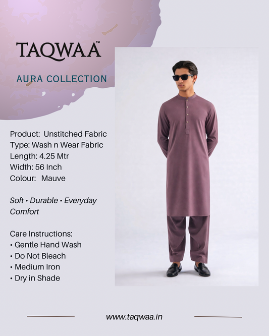 Pure Luxe Mauve – Unstitched Wash N Wear Fabric by TAQWAA