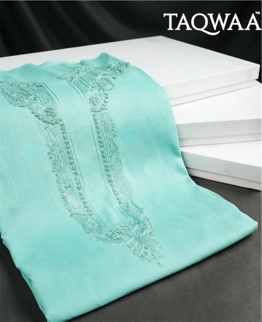 TAQWAA – Jade Majesty Embroidered Egyptian Cotton (Unstitched)