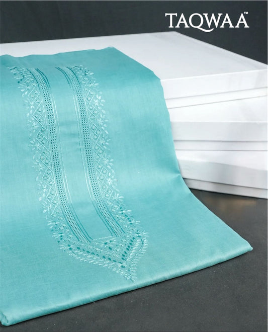 TAQWAA – Jade Mosaic Embroidered Egyptian Cotton (Unstitched)