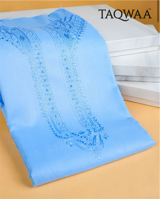 TAQWAA – Bluebell Charm Embroidered Egyptian Cotton (Unstitched)