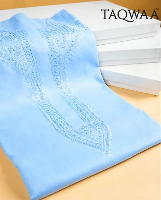 TAQWAA – Majestic Vein Embroidered Egyptian Cotton (Unstitched)