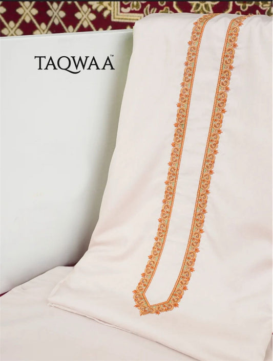 TAQWAA – Peach Veil Embroidered Wash n Wear (Unstitched)